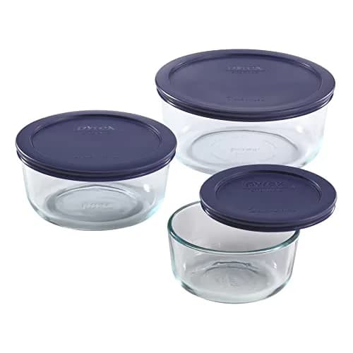 Pyrex Simply Store Glass Food Storage Containers Set (3-Pack) 2, 4, 7 Cup | Microwave & Dishwasher Safe thumbnail 2