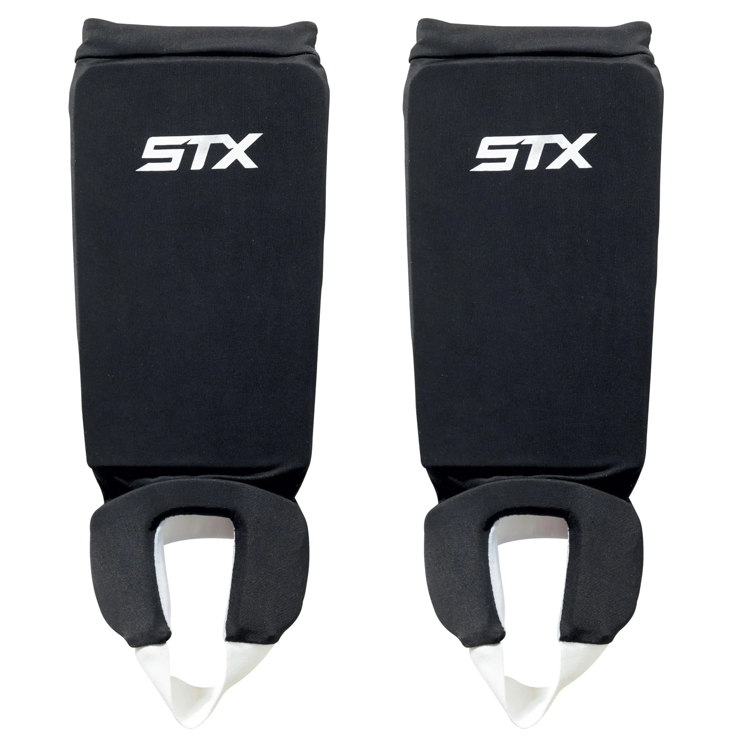 STX Reversible Field Hockey Shin Shield, Youth, 42.5 cm (16.7 inches) | Lightweight Protection for All Games — Black/White