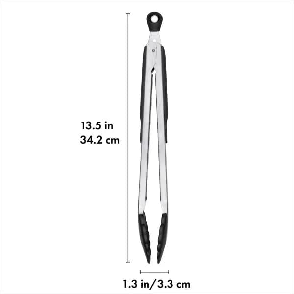 OXO Good Grips 12-Inch Tongs With Nylon Heads & Stainless Steel Body | Locks Closed For Compact Storage thumbnail 12