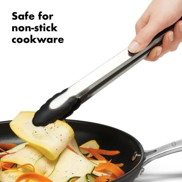 OXO Good Grips 12-Inch Tongs With Nylon Heads & Stainless Steel Body | Locks Closed For Compact Storage thumbnail 3