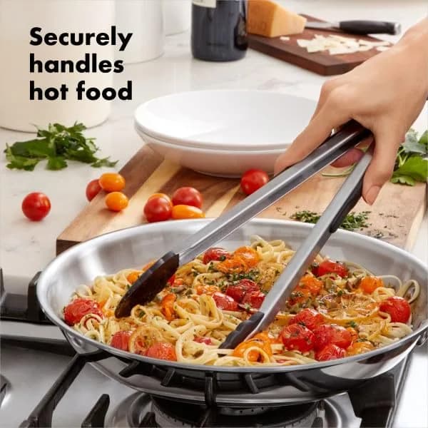 OXO Good Grips 12-Inch Tongs With Nylon Heads & Stainless Steel Body | Locks Closed For Compact Storage thumbnail 6