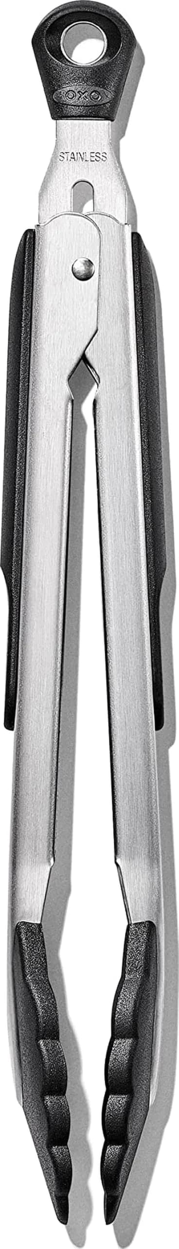 OXO Good Grips 2-Piece Tongs with Nylon Heads Set | 23cm (9") & 30cm (12") Locking Tongs for Cooking & Serving — Silver