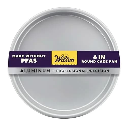 Wilton Aluminum Round Cake Pan 6 in (15.24 cm) | Even-Heating, Rust-Resistant for Small Cakes thumbnail 1