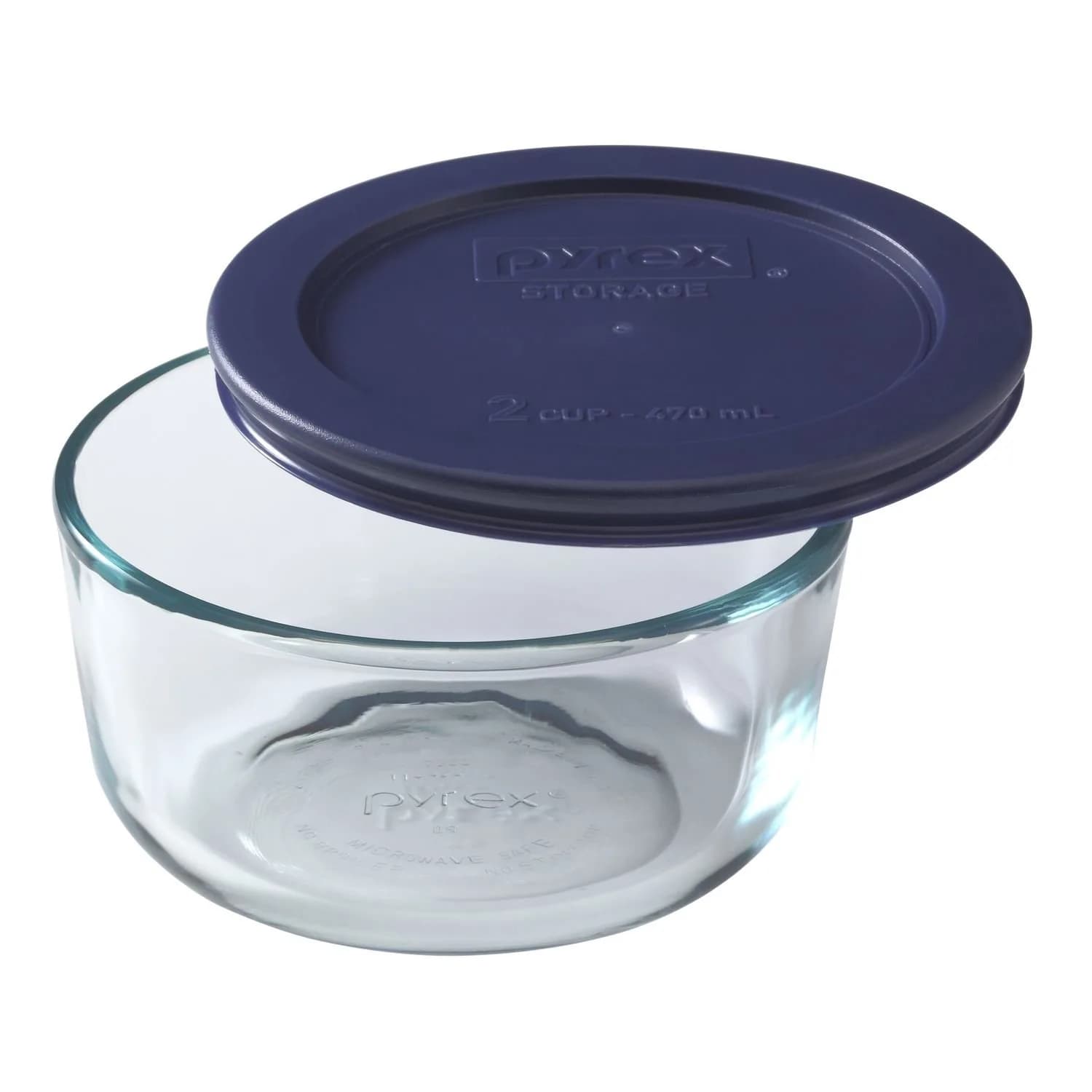 Pyrex Simply Store 2-Cup Round Glass Food Storage Dish with Lid | Microwave Safe, BPA-Free, 0.65L (2 Fl Oz) - main product image