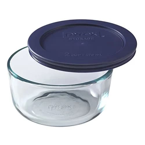Pyrex Simply Store 2-Cup Round Glass Food Storage Dish with Lid | Microwave Safe, BPA-Free, 0.65L (2 Fl Oz) thumbnail 1