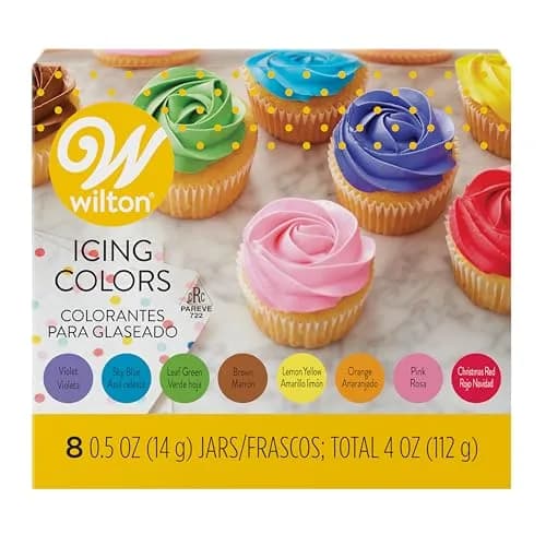 Wilton 8-Count Gel Food Coloring Set | Vibrant Colors for Cakes & Frosting thumbnail 1