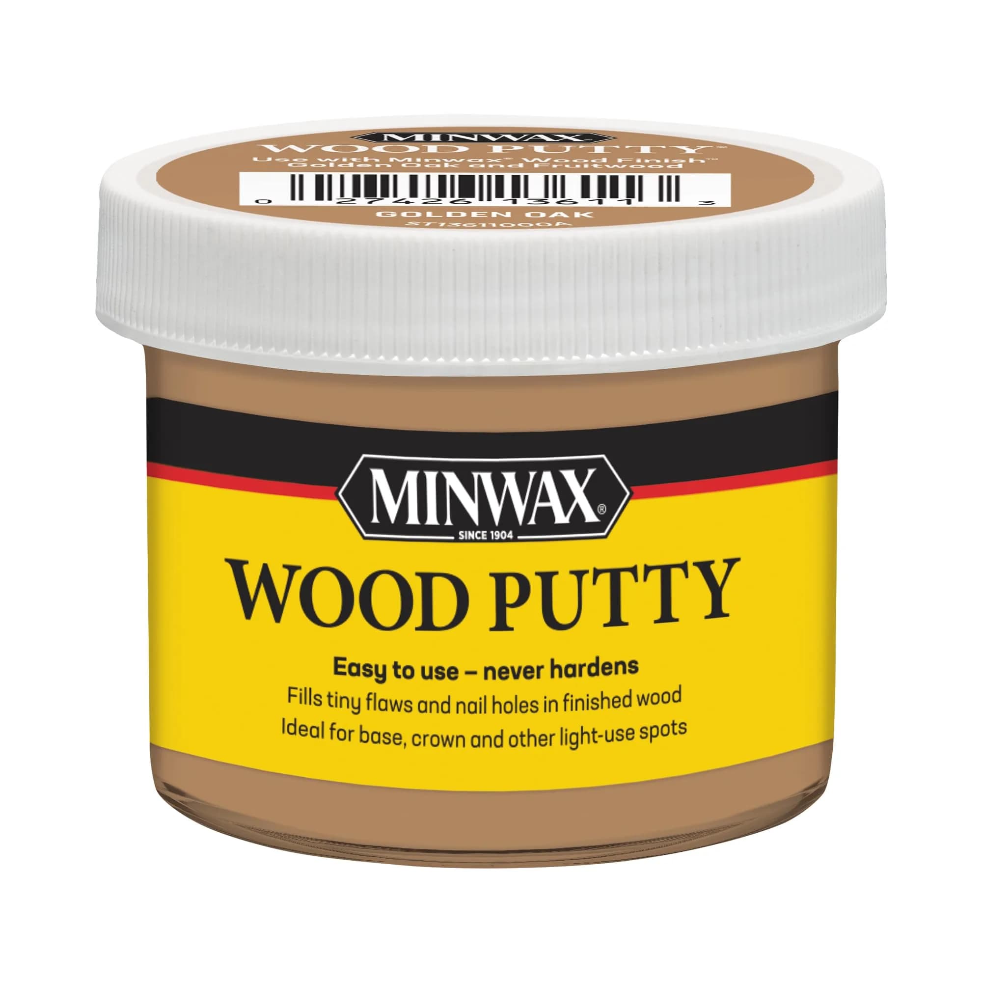 Minwax Wood Putty, Red Mahogany, 3.75 oz. | Non-Hardening Wood Filler for Minor Repairs — Golden Oak
