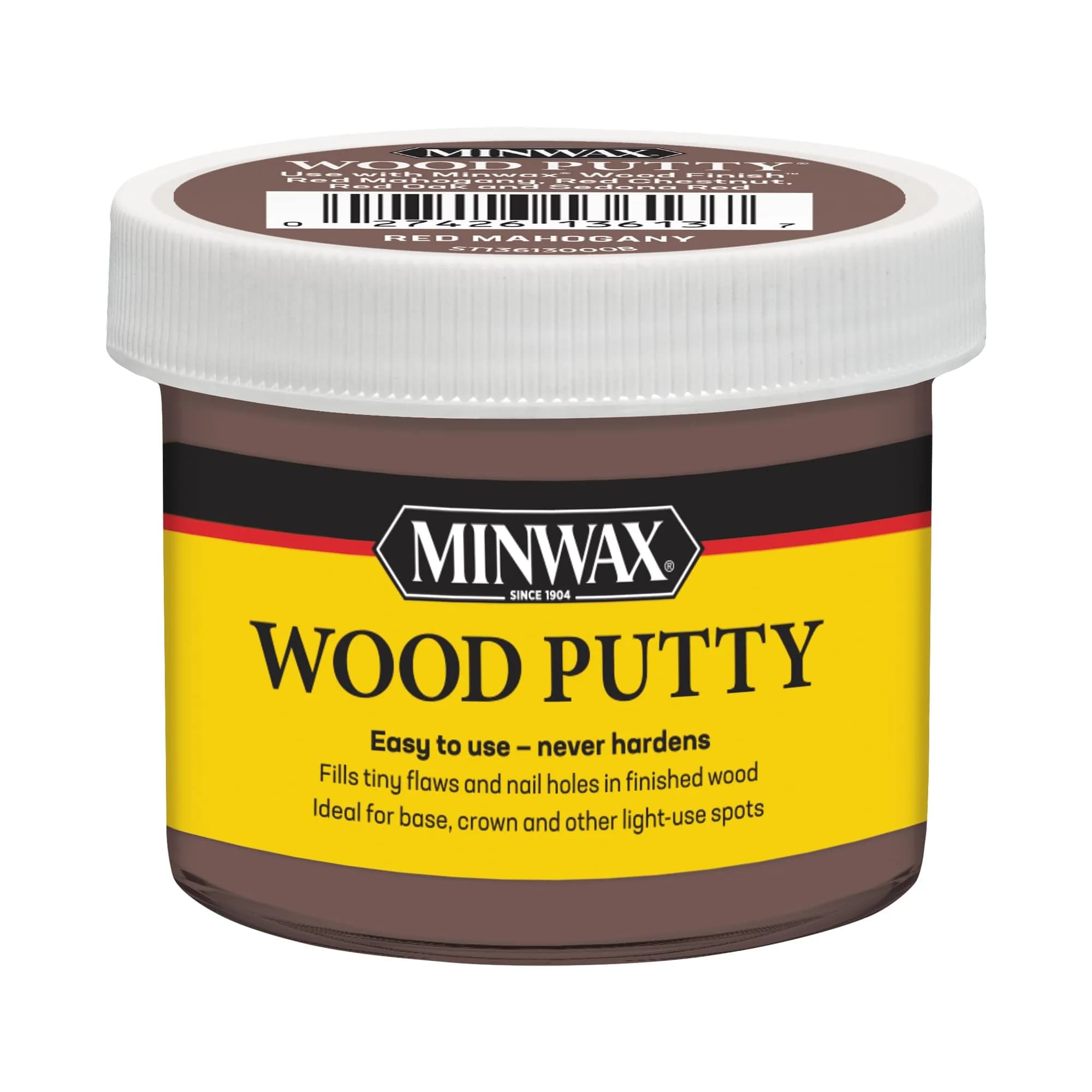 Minwax Wood Putty, Red Mahogany, 3.75 oz. | Non-Hardening Wood Filler for Minor Repairs - main product image