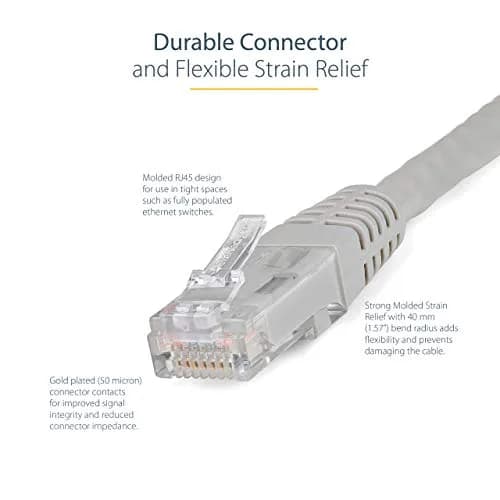 StarTech.com 50ft (15.2m) Cat 6 Ethernet Cable | ETL Verified Gigabit Network Patch Cord thumbnail 3