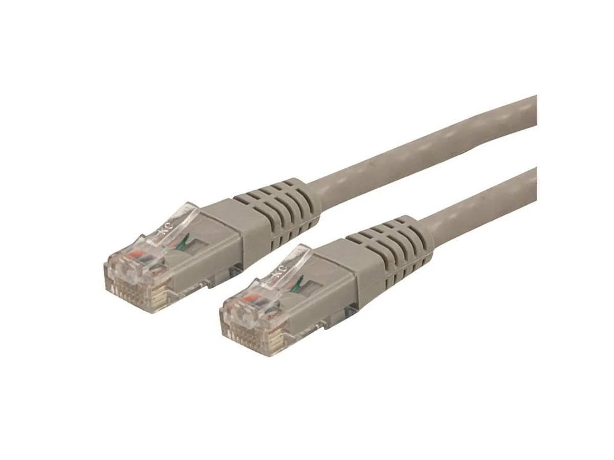 StarTech.com 25ft Cat 6 Ethernet Cable | 250MHz UTP Network Patch Cord with Strain Relief — Gray