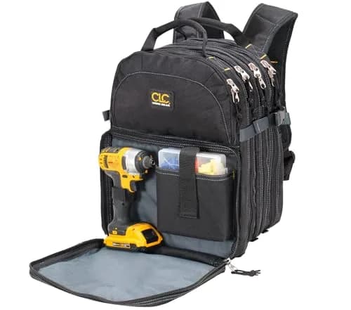 Custom Leathercraft 75-Pocket Tool Backpack | Heavy Duty, Ballistic Polyester, 75 Pockets, Padded Shoulder Straps thumbnail 4