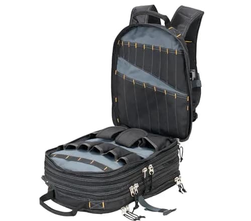 Custom Leathercraft 75-Pocket Tool Backpack | Heavy Duty, Ballistic Polyester, 75 Pockets, Padded Shoulder Straps thumbnail 7