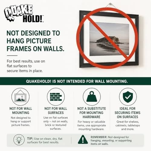 Quakehold! Clear Gel for Glass & Crystal 4oz | Reusable, Discreet Earthquake Protection thumbnail 6