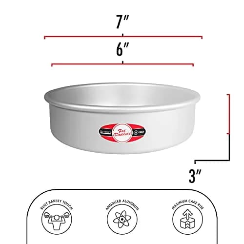 Fat Daddio's PRD-63 Anodized Aluminum Round Cake Pan, 6 x 3 inch | Even Heating & Durable Bakeware thumbnail 2
