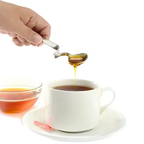Norpro Silver Stainless Steel Honey/Jam Spoon 14cm (5.5 inch) | Hooks onto Jar Rim thumbnail 2