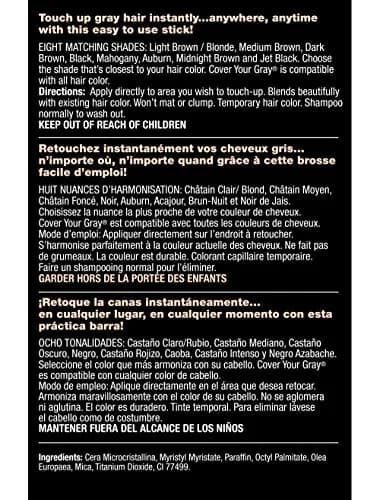 Cover Your Gray Hair Color Touch-Up Stick Black | Temporary Gray Coverage for All Hair Colors thumbnail 2