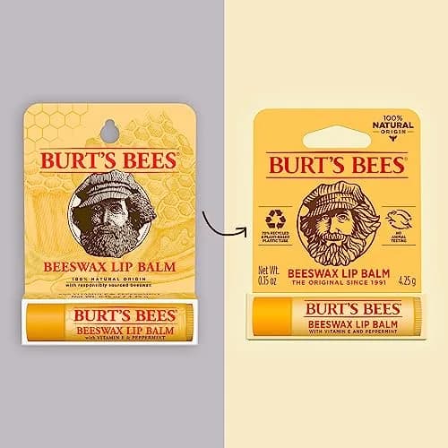 Burt's Bees Original Beeswax Moisturizing Lip Balm 0.15 Oz | Nourishes Dry Lips with Vitamin E & Peppermint thumbnail 2