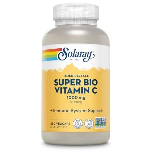 SOLARAY Super Bio Buffered Vitamin C 1000 mg Time Release | Vegan, 250 VegCaps, Supports Immunity & Heart thumbnail 1