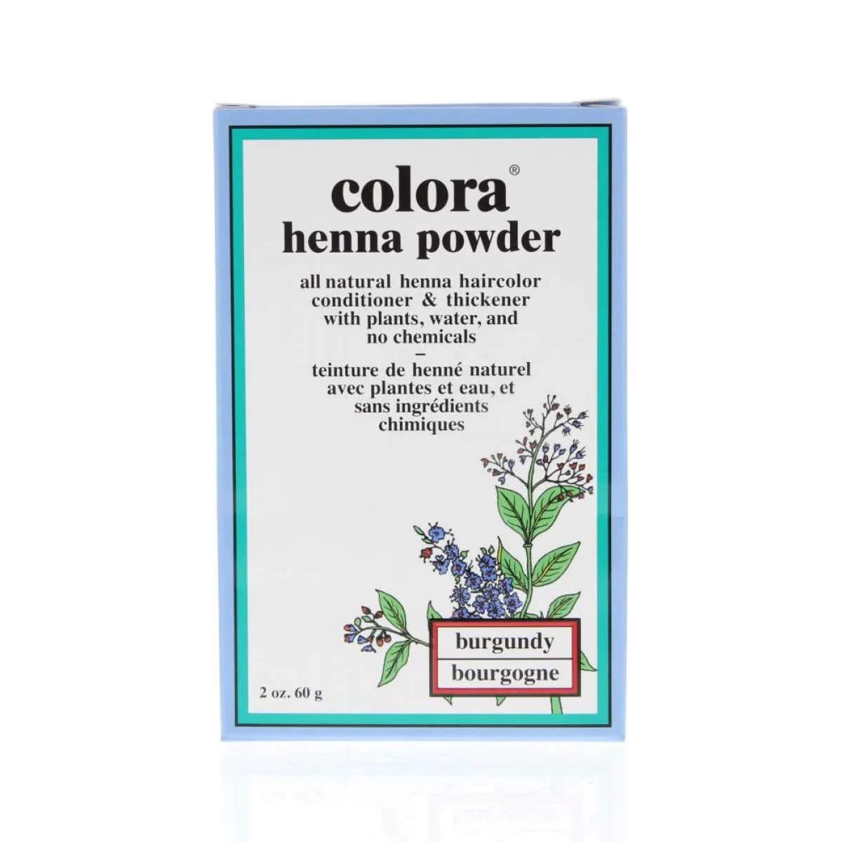 Colora Natural Henna Powder Hair Colorant 28g (1 oz) | Plant-Based Hair Treatment — Burgundy