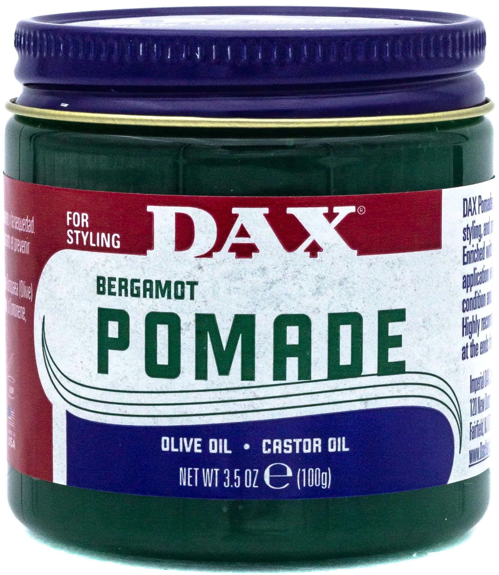 DAX Bergamot Pomade for Hair Styling, Conditioning, Moisture & Strength 213g (7.5 oz) — 103.5ml