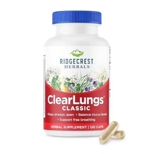 RidgeCrest Herbals ClearLungs Classic 120 Ct | Natural Lung Support for Adults thumbnail 1