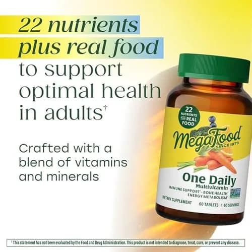 MegaFood One Daily Multivitamin for Women & Men, 180 Tablets | Supports Immunity & Bone Health thumbnail 3