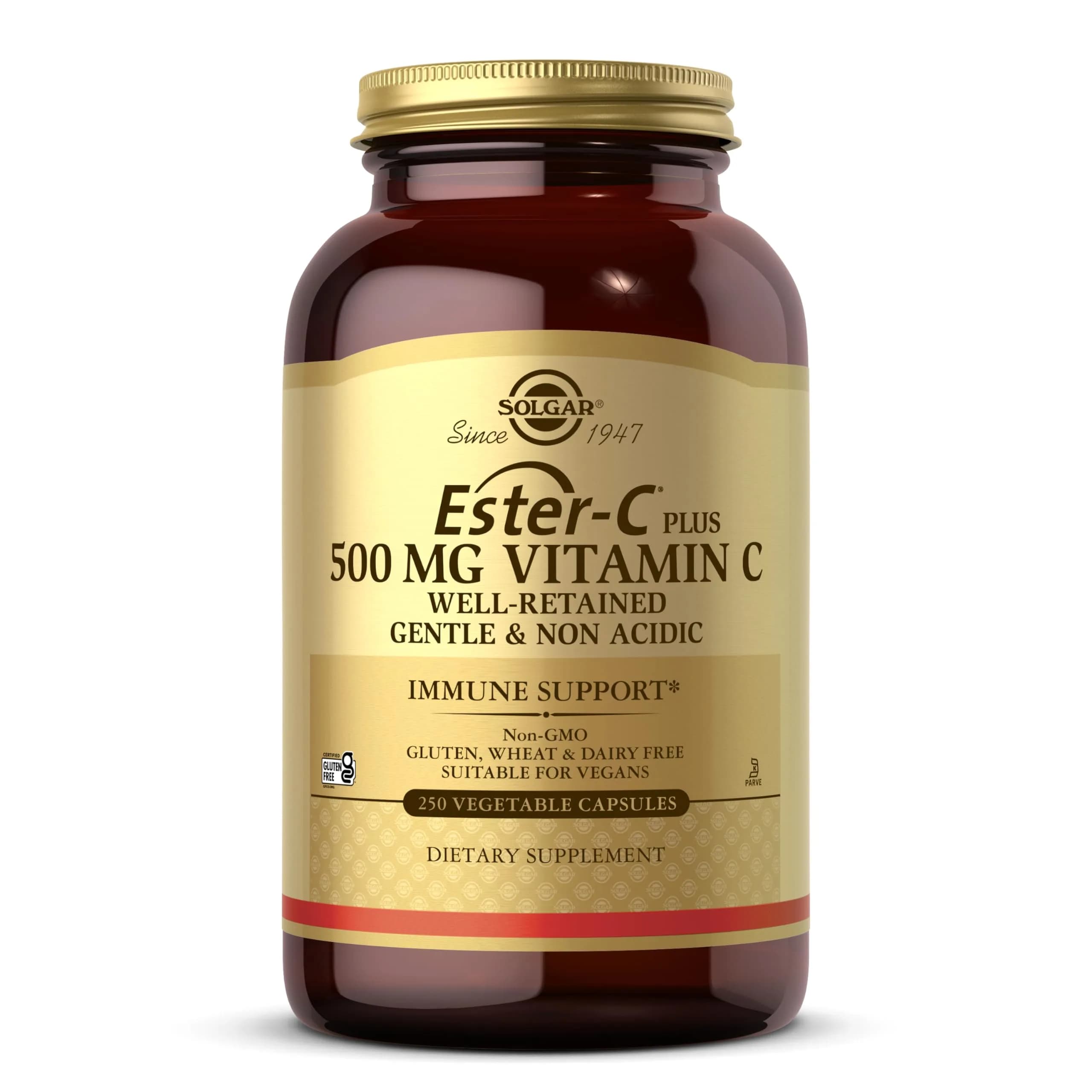 Solgar Ester-C Plus 500 mg Vitamin C (Ascorbate Complex) | Gentle, Non Acidic & Immune Support - main product image