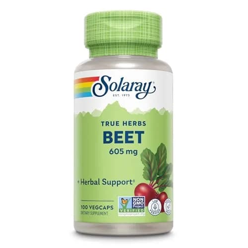 Solaray Beet Root 605 mg | Vegan Capsules for Heart & Circulatory Support in India thumbnail 1