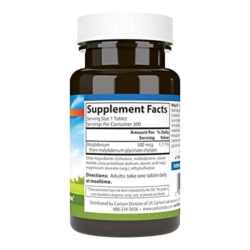 Carlson Moly-B, Metabolism Support, 300 Vegetarian Tablets | Supports Fat & Carbohydrate Metabolism thumbnail 2