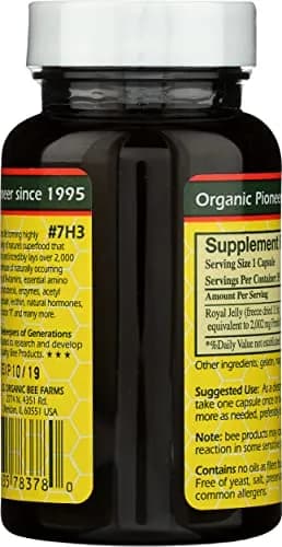 YS Organic Pure Royal Jelly Capsules 35 Count (Pack of 1) | Ultra Mega Strength 2000mg thumbnail 2