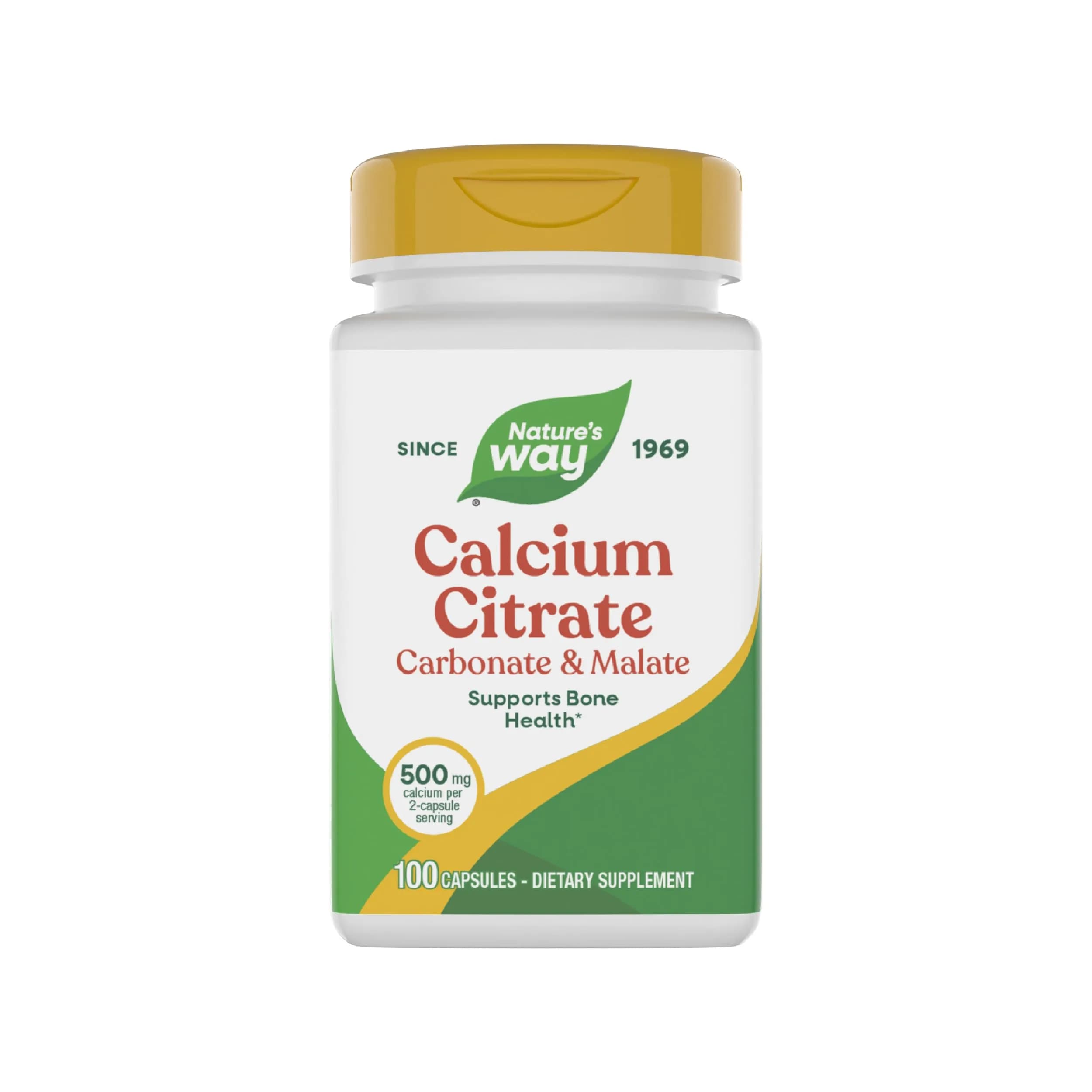 Nature's Way Calcium Citrate, Carbonate & Malate 500mg 100 Count | Supports Healthy Bones & Teeth — Capsule