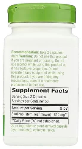 Nature's Way Skullcap Herb - Traditional Sleep Support* - 850mg per 2-Capsule Serving - Vegan, Dairy-Free & Gluten-Free - 100 Count thumbnail 6