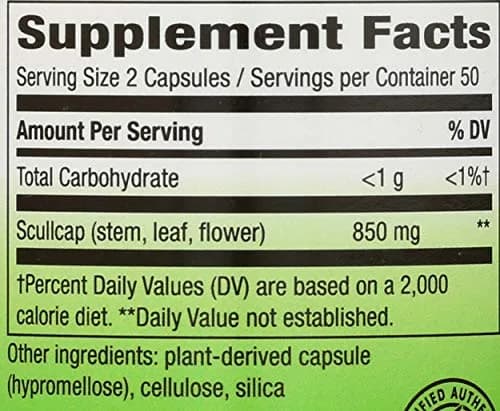 Nature's Way Skullcap Herb - Traditional Sleep Support* - 850mg per 2-Capsule Serving - Vegan, Dairy-Free & Gluten-Free - 100 Count thumbnail 3