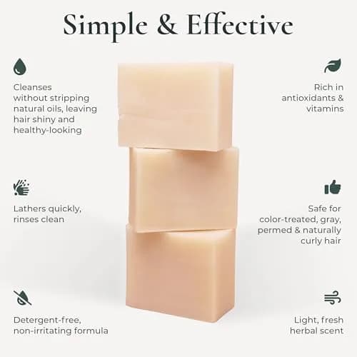 J·R·LIGGETT'S All-Natural Shampoo Bar, Herbal Scent, 100g (3.5 oz) | Supports Strong & Healthy Hair thumbnail 3