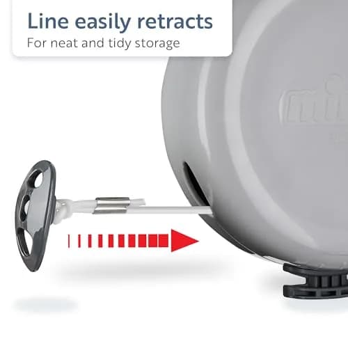 Minky Homecare Retractable Clothesline 15.5m (49 ft) Gray | Heavy Duty PVC Coated Line for Balconies & Patios thumbnail 6