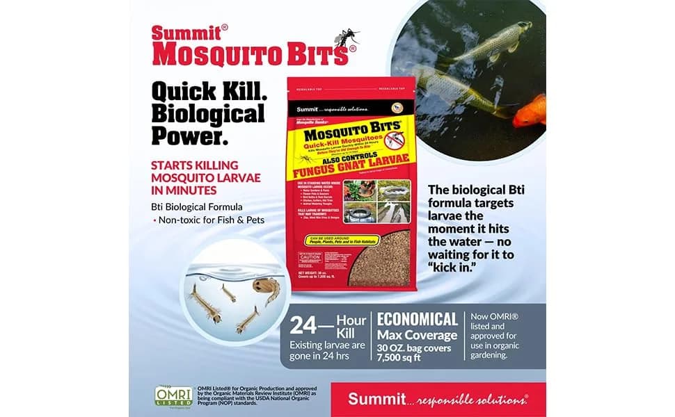 Summit Mosquito Bits Larvicide Granules 850g (30 oz) | EPA Registered Biological Control thumbnail 12