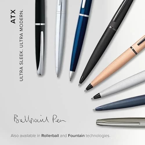 Cross ATX Pure Chrome Ballpoint Pen, Medium Point, Black Ink (0.7mm) | Smooth Writing, Professional Design thumbnail 6