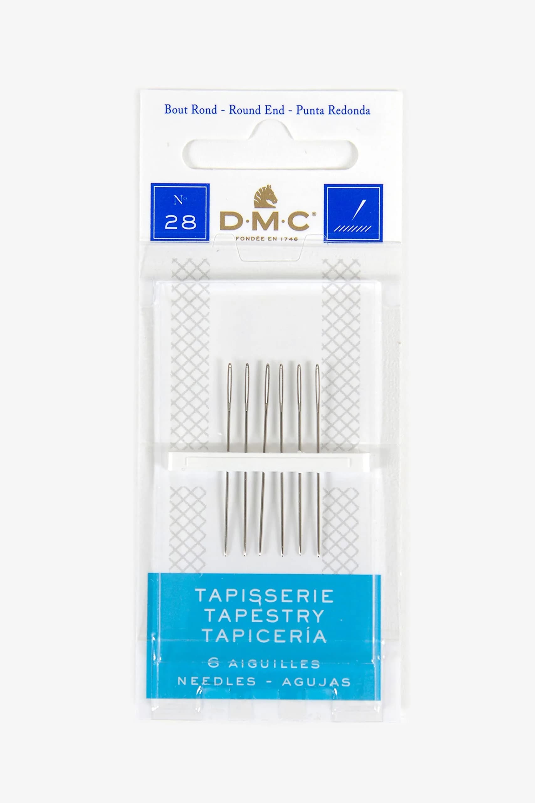 DMC Hand Needles Size 28 | Blunt Rounded Tapestry Needle Pack of 5 - main product image
