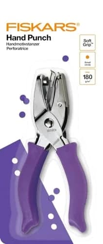 Fiskars 1/16" Circle Hand Hole Punch for Paper & Crafts, Purple | Precise 1/16" Cutouts with Comfort Grip thumbnail 5