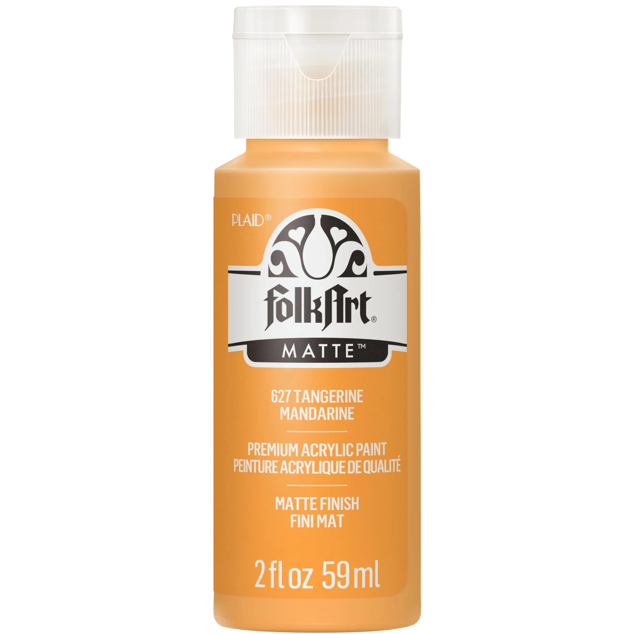FolkArt Acrylic Paint Tangerine 60ml (2 Fl Oz) | Artist-Quality Matte Finish — Tangerine