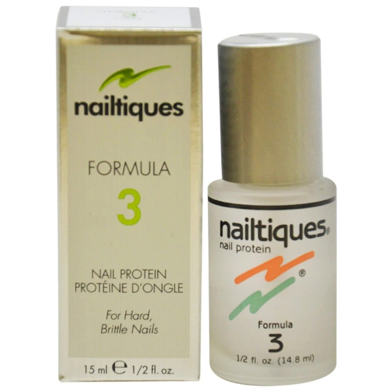 Nailtiques Nail Protein Formula 3 for Hard Nails 15ml (0.51 Fl Oz) | Salon-Tested Strengthening Treatment - main product image