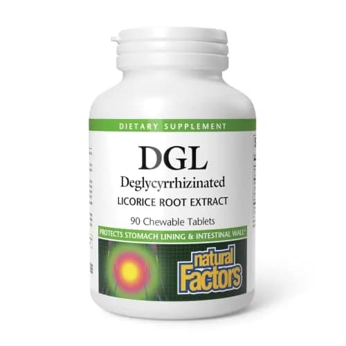 Natural Factors DGL Chewable 90 Tablets | Supports Digestive Health & Stomach Lining thumbnail 1