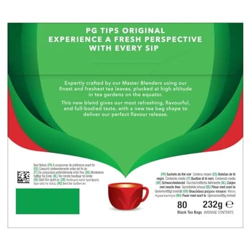 PG Tips Black Tea Bags 80 Count | Classic British Blend for a Rich, Refreshing Cup thumbnail 2