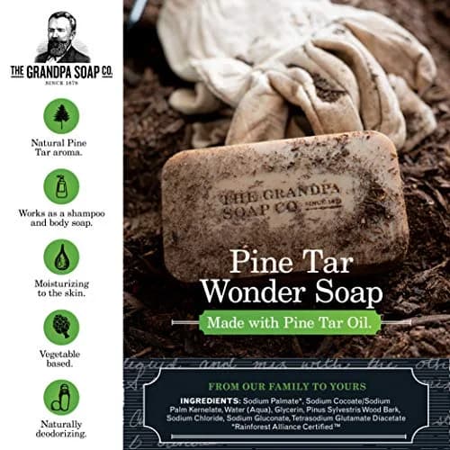 Grandpa's Pine Tar Soap 3.25 oz | Moisturizes & Deodorizes | Unisex thumbnail 2