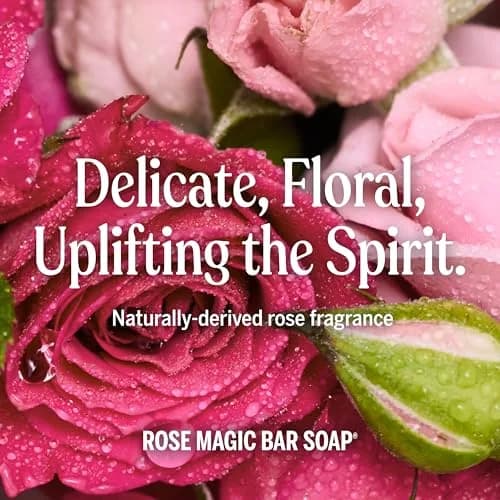 Dr. Bronner's Pure-Castile Bar Soap Rose 142g (5 Oz) | Gentle Moisturizing Vegan Soap thumbnail 5