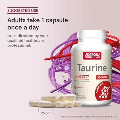 Jarrow Formulas Taurine 1000 mg Capsules, 100 Count (454 g) | Supports Brain Health & Osmoregulation thumbnail 7