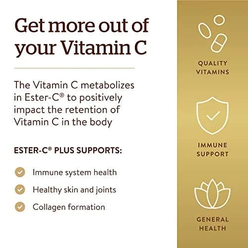 Solgar Ester-C Plus 1000 mg Vitamin C Tablets | Gentle, Non Acidic, Immune Support thumbnail 3