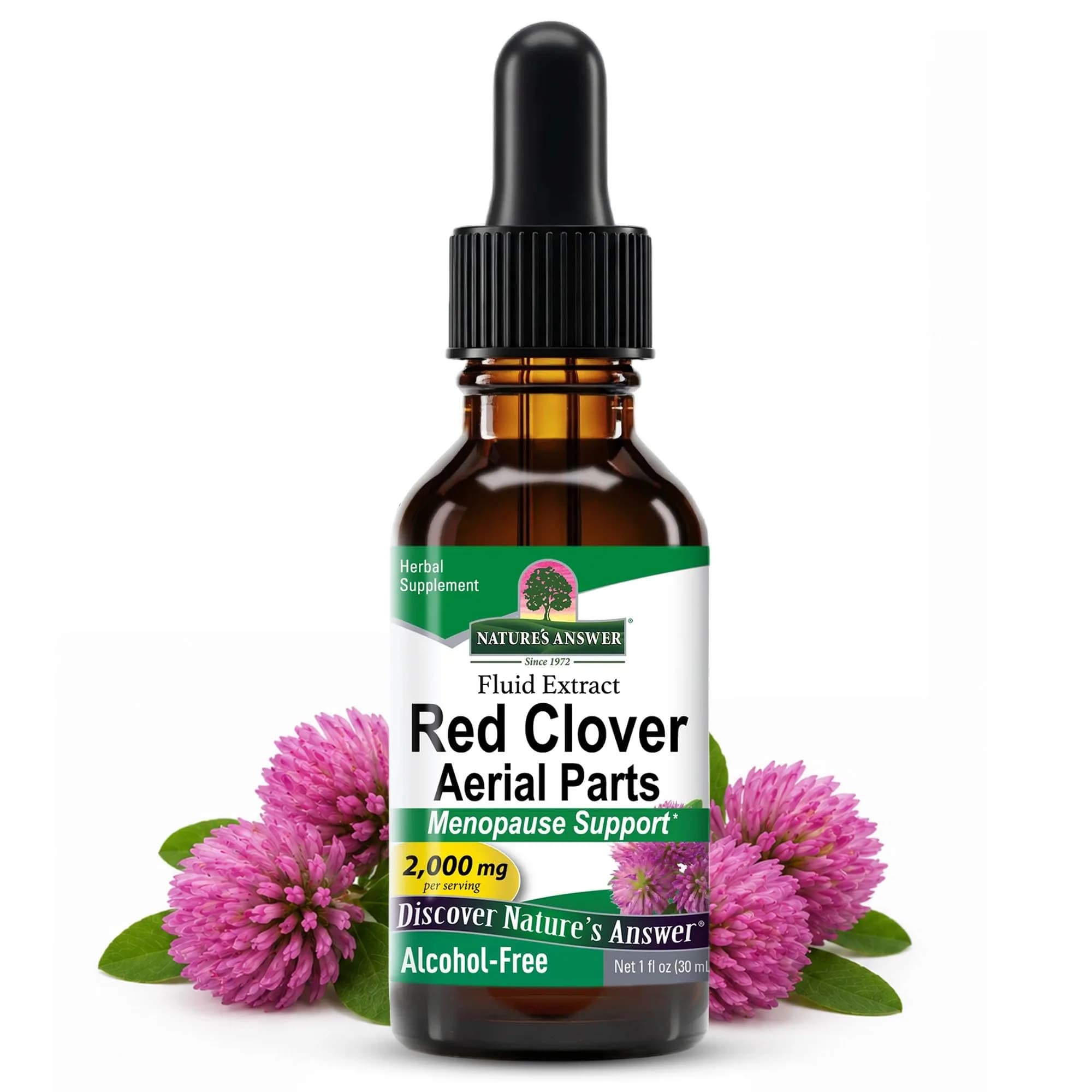 Nature's Answer Red Clover Liquid Extract 30ml (1 Fl Oz) | Menopause Support for Hormonal Balance - main product image