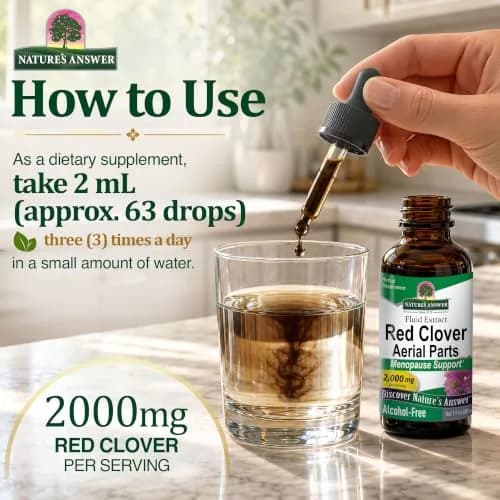 Nature's Answer Red Clover Liquid Extract 30ml (1 Fl Oz) | Menopause Support for Hormonal Balance thumbnail 7