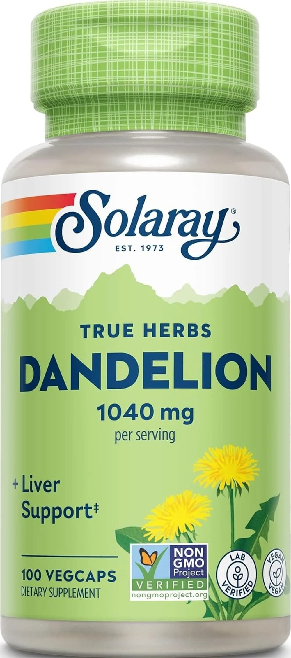SOLARAY Dandelion Root Supplement 100 Count (Pack of 1) | Kidney & Liver Support — No Color